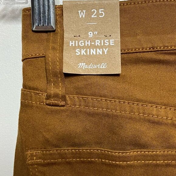 NWT Madewell High Rise Skinny Modal Stretch Slimming Mustard Pants Sz 25 - Picture 7 of 9